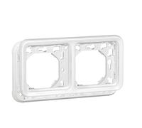 Legrand 070794 Support Étanche Plaque 2 Postes, Horizontaux Plexo Composable, Blanc Artic Antimicrobien