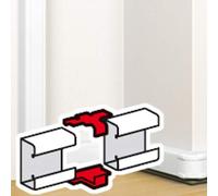 Legrand 075730 Eclisse de Jonction pour Goulotte à Clippage, Direct Mosaic 50mm x 80mm, 50mm x 130mm et 50mm x 180mm, Blanc Antimicrobien