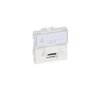 Legrand 076505 Prise Catégorie6 FTP Inclinée à 45°, Mosaic 2 Modules, Blanc