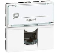 Legrand Prise RJ45 Mosaic 076564, Catégorie 6 UTP, 2 modules, blanc