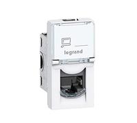 Prise murale RJ45 Cat6a LEGRAND STP 22.5X45 blanc