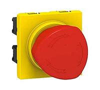Legrand 076602 Poussoir Coup de Poing Arrêt d'urgence Mosaic, 2 Modules, Déverrouillable par 1/4 de Tour No, Nf 3A, 250V, Rouge/Jaune