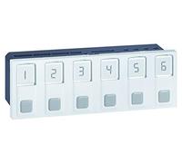 Legrand 076655 Bloc D'Appel 6 Directions Mosaic, 6 Modules avec Alimentation Incorporée 127V ou 230V, 50Hz ou 60Hz