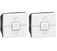 Legrand 077025 Poussoir Mosaic pour 1 Volet Roulant, 500W, Blanc (Lot de 2)