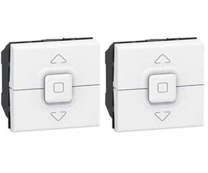 Legrand 077025 Poussoir Mosaic pour 1 Volet Roulant, 500W, Blanc (Lot de 2)