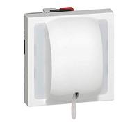 Legrand 077044 Poussoir Inverseur à Tirage Mosaic, 2 Modules, 6A, 250V, Blanc