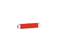 Legrand 077124L Quadruple Prise de Surface à Détrompage Soluclip, Goulotte Mosaic à Clippage Direct, Courant 2P+T, 8 Modules, Rouge