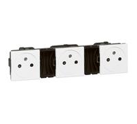 Legrand Prise triple Mosaic précâblée 2P+T 16A de surface Blanc