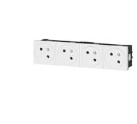 Prise multiple - Legrand - Mosaic - Quadruple - Blanc - A encastrer