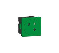 Legrand 077160L Prise de Surface Mosaic Link Raccordement Latéral, Courant 2P+T, 2 Modules, Vert