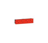 Legrand 077174L Quadruple Prise de Surface Mosaic Link Raccordement Latéral, Courant 2P+T, 8 Modules, Rouge