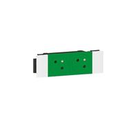 Legrand 077192L Double Prise de Surface Soluclip pour Goulotte Mosaic à Clippage Direct, Courant 2P+T, 4 Modules, Vert