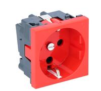 Legrand 077214 Prise de à Puits Germanique à Détrompage Mosaic, Connexion par Bornes à Vis, Courant 2P+T, 2 Modules, Rouge