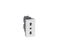 Legrand 077511 Euro-US Mosaic 2P+T, 10A ou 16A Standard Italien, 2 Module, Blanc