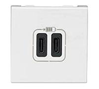 Legrand Chargeur USB Mosaic 077590 Type-C 3A 15W 2 modules 230V/5V Blanc
