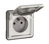 Legrand 077831 Soliroc IK10 Prise de Courant 2P+T à Puits Français avec Volet, 16A, 250V