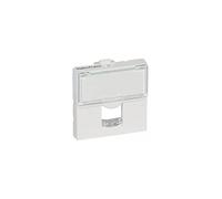 Legrand 078602 Mosaic Plastron, 2 Modules avec Porte-repère Transparent pour 1 Connecteur, Systimax Simple, Blanc