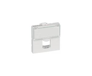Legrand 078602 Mosaic Plastron, 2 Modules avec Porte-repère Transparent pour 1 Connecteur, Systimax Simple, Blanc