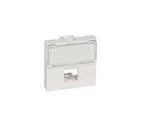 Legrand Plastron Mosaic 078604 – 2 modules, porte-repère transparent pour 1 connecteur, blanc