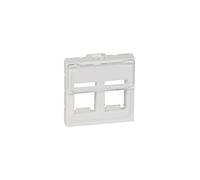 Legrand 078610 Mosaic Plastron, 2 Modules avec Porte-repère Transparent pour 2 Connecteur Infra+, Blanc