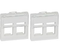 Legrand 078610 Mosaic Plastron, 2 Modules avec Porte-repère Transparent pour 2 Connecteur Infr Blanc (Lot de 2)