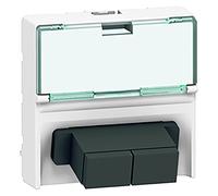 Legrand 078617 2Xsc Mosaic Traversée Prise Fibre Optique, 2 Modules À Porte-Repère Transparent et Connexion Push-Pull, Blanc