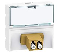 Legrand 078618 2xLC Mosaic Traversée Prise Fibre Optique, 2 Modules à Porte-Repère Transparent et Connexion Push-Pull, Blanc