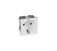 Legrand 078702 Mosaic Prise de Courant 2P+T à Puits Germanique, 2 Modules avec Connexion par Bornes à Vis, Vert Antimicrobien