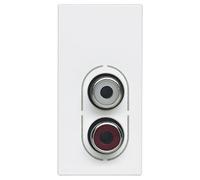 Legrand 078747 Mosaic Prise 2 RCA Femelle Préconnectorisée, 1 Module pour Liaison Audio Stéréo, Blanc