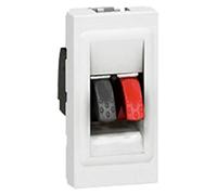 Legrand 078750 Mosaic Haut-parleur Prise, 1 Module avec Bornier, 4mm² pour Liaison Audio Stéréo de Haut-Parleur, Blanc
