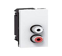 Legrand 078753 Mosaic RCA 2 Prise, Femelle, 1 Module pour Liaison Audio Stéréo, Blanc