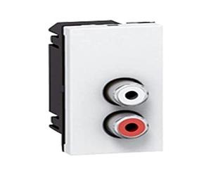 Legrand 078753 Mosaic RCA 2 Prise, Femelle, 1 Module pour Liaison Audio Stéréo, Blanc