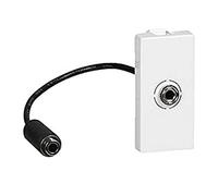 Prise Jack femelle 3,5mm préconnectorisée Mosaic 1 module - blanc Legrand 078779
