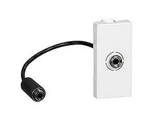 Legrand 078779 Mosaic Jack Prise, Femelle, 3.5mm Préconnectorisée, 1 Module, Blanc