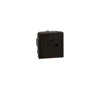 Legrand 079121L Mosaic Prise de Courant 2P+T Surface, 2 Modules avec Connexion par Bornes Automatiques, Noir Mat