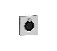 Legrand 079255 Prise XLR 3 Pôles Femelle Mosaic 2 Modules pour Liaison Stéréo de tout Périphérique, Aluminium