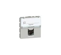 Legrand 079476 Prise RJ45 Catégorie6A STP à Blindage Métal Mosaic 2 Modules, Aluminium, Lot de 10