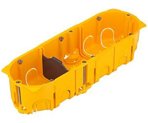 Legrand 080053 Coffret Triple Encastré/Caisson Mural Creux BATIBOX HW-DOSE 3-F T = 50 MM, Orange