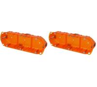 Legrand 080103 Boîte Multimatériaux Batibox 3 Postes 6 à 8 Modules Montage Vertical ou Horizontal, 40mm Profondeur, Orange, Lot de 2