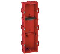 Legrand 080143 Boîte MultiPoste Batibox pour Maçonnerie 3 Postes ou 6 à 8 Modules, 40mm Profondeur, Rouge