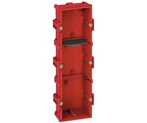 Legrand 080143 Boîte MultiPoste Batibox pour Maçonnerie 3 Postes ou 6 à 8 Modules, 40mm Profondeur, Rouge