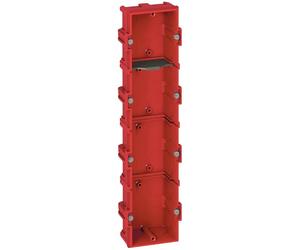 Legrand 080144 Boîte MultiPoste Batibox Maçonnerie 4 Postes 8 à 10 Modules, 40mm Profondeur, Rouge, Lot de 5
