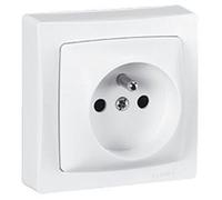 Legrand 086027 Prise de Courant 2P+T à Bornes Automatiques Appareillage Saillie Complet, Blanc