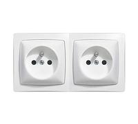 Prise de courant double 2 poles - Legrand - 86078 - Blanc RAL 9010 - Intérieur - Electrique
