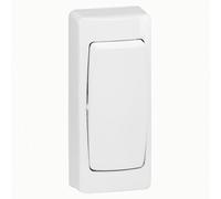 Legrand 086084E Interrupteur à bascule surface bouton-poussoir étroit, 2300 W, 230 V, 10 A, blanc