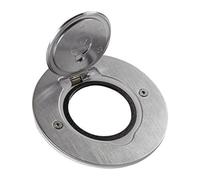 Legrand Platine de sol ronde à équiper 089701 – 1 poste – Inox brossé – pour mécanisme Mosaic