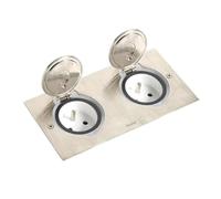 FLOOR RECTANGULAR DOUBLE GANG RECEPTACLE BRUSHED S