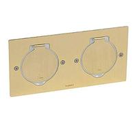 Legrand Platine de sol rectangulaire 089712 à équiper – 2 postes – Doré brossé