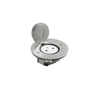 Legrand 089770 Prise de Sol Simple Surface avec Platine Ronde, 2P+T, 16A, 250V, Inox