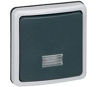 Legrand 090480 Interrupteur ou Va-et-vient Étanche à Voyant Plexo, 10A, IP66, Gris
